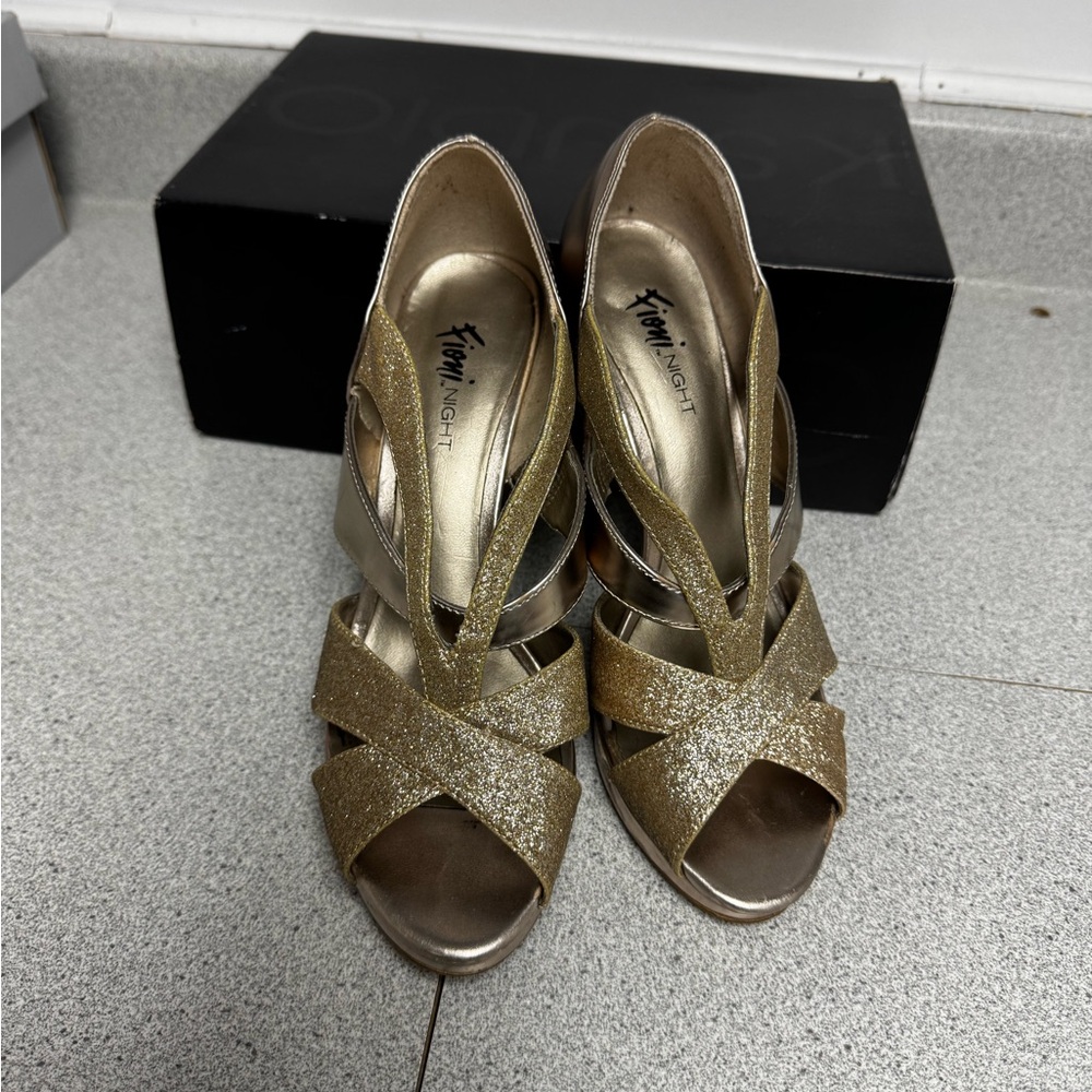 FIONI Clothing Gold bronze Strappy Heels